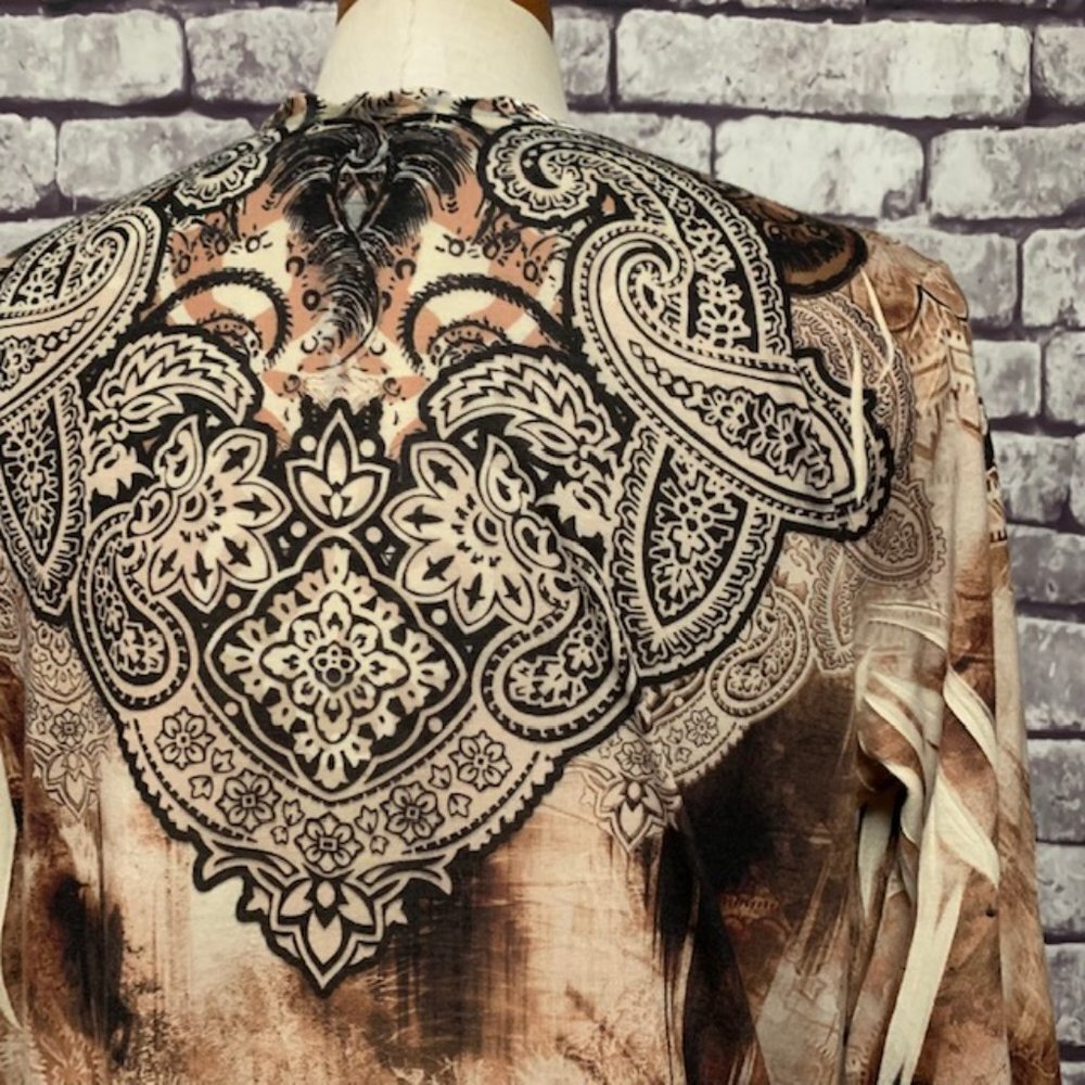 Chico's Brown & Beige Size Large Top - Picture 8 of 10